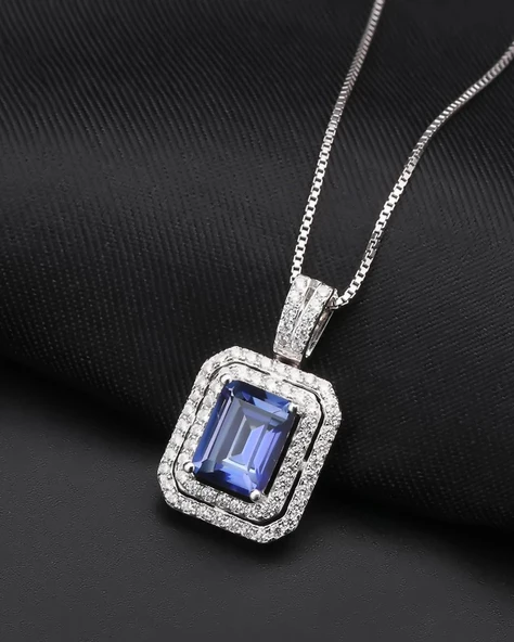 Safir Full Taş Baget Attractive Kadın Kolye Küpe Seti - 3