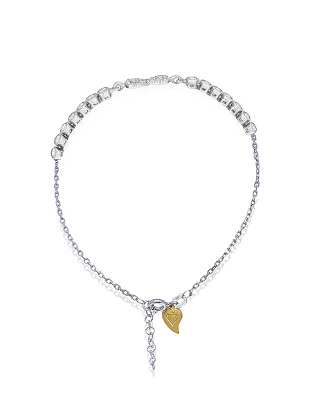 Sonsuzluk Model Su Yolu Pırlanta Işıltılı Kadın Gümüş Bileklik - Resim 4