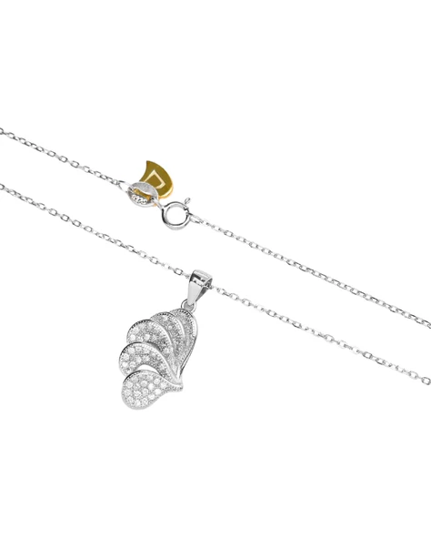 Diamond Seri Işıltılı Melek Kanadı Kadın Gümüş Kolye - 3
