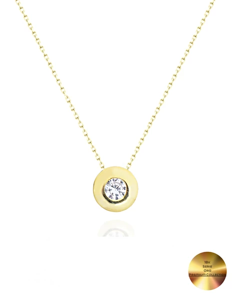 18k Serie Oro Tektaş Kadın Gümüş Kolye ürün görseli