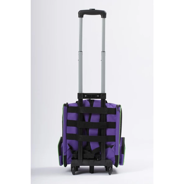 Brave Paws Tekerlekli Plastik Fileli Kedi ve Köpek Taşıma Çantası Çekçek Mekanizmalı Yıkanabilir Mor - 5
