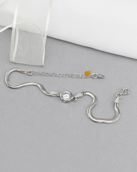 Raund Diamond Special Lusso Kadın Gümüş Bileklik - Resim 2