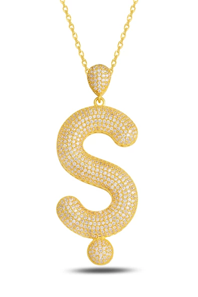 18k Serie Oro Ş Harfi Kadın Gümüş Kolye ürün görseli