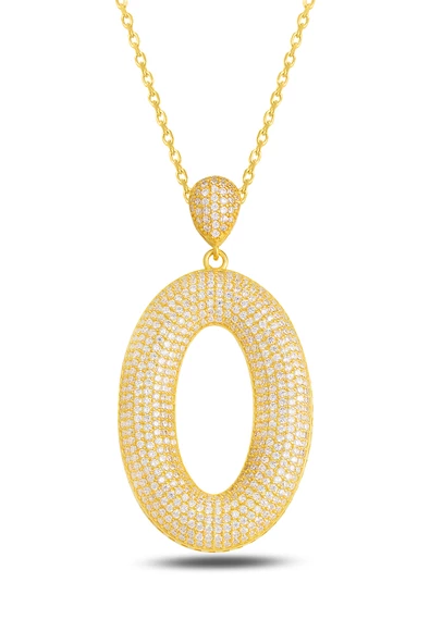 18k Serie Oro O Harfi Kadın Gümüş Kolye ürün görseli