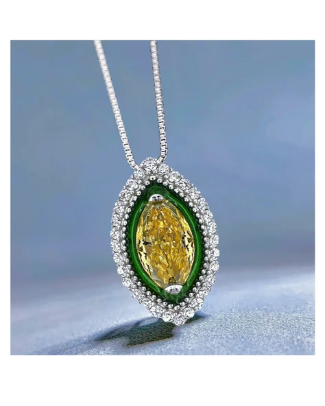 Markiz Kesim Vintage Legend Kadın Gümüş Kolye - Resim 3