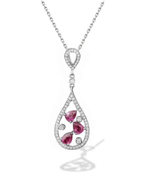 Rubalit Turmalin Işıltılı Histryum Kadın Gümüş Kolye ürün görseli