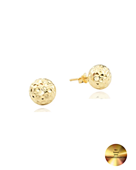 18k Serie Oro Dövme Küre Kadın Gümüş Küpe 9 MM
