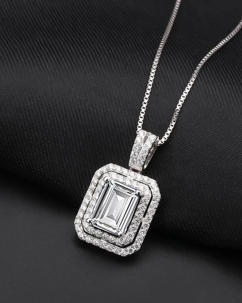 Beyaz Full Taş Baget Attractive Kadın Kolye Küpe Seti - 4
