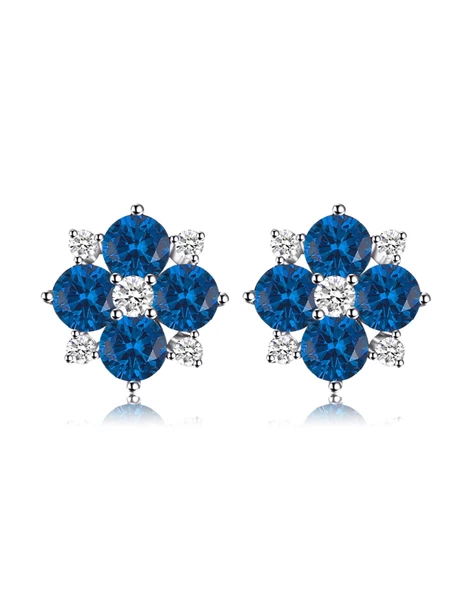 Safir Taşlı Elegant Stylish Night Kadın Gümüş Küpe ürün görseli