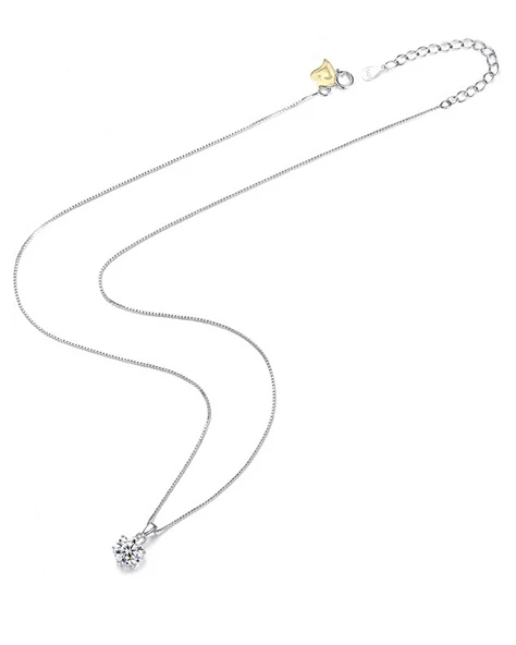 Diamond Serisi Tektaş Aşk Stylish/Night Gümüş Kadın Kolye - Resim 3