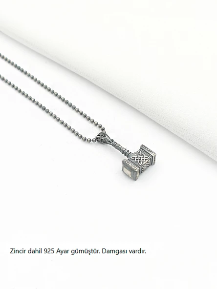 Antik Viking Çekiç Erkek Gümüş Kolye - 2