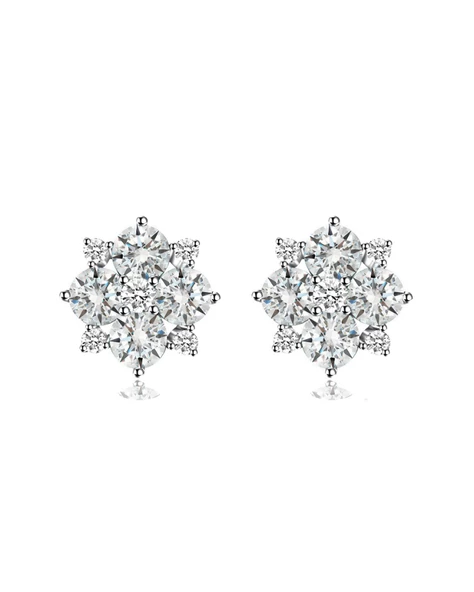 Beyaz Taşlı Elegant Stylish Night Kadın Gümüş Küpe ürün görseli