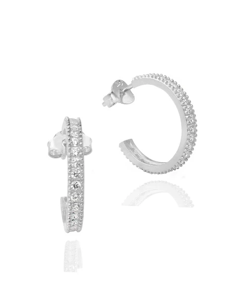 Tamtur Işıltı Dizilim Night Kadın Gümüş Küpe 18 MM ürün görseli