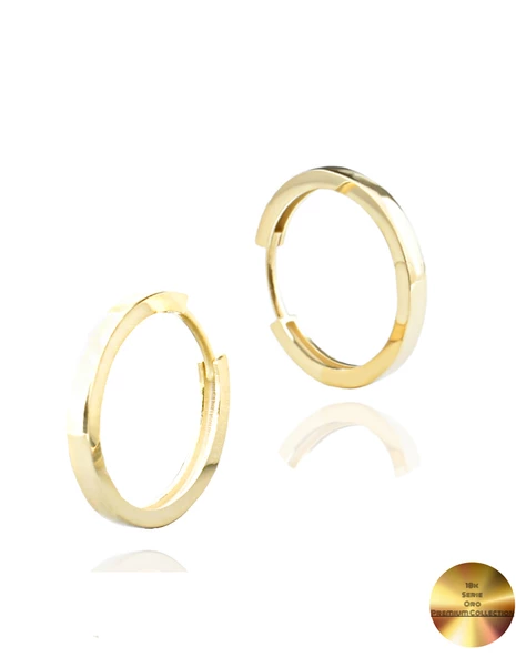 18k Serie Oro Sade Halka Kadın Gümüş Küpe 20 MM ürün görseli