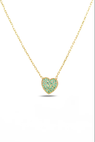 925 Ayar Gümüş Kalp Kadın Gümüş Kolye - Resim 3