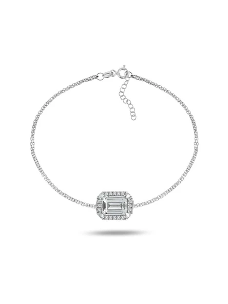 925 Ayar Baget Zirkon Taşlı Kadın Gümüş Bileklik ürün görseli