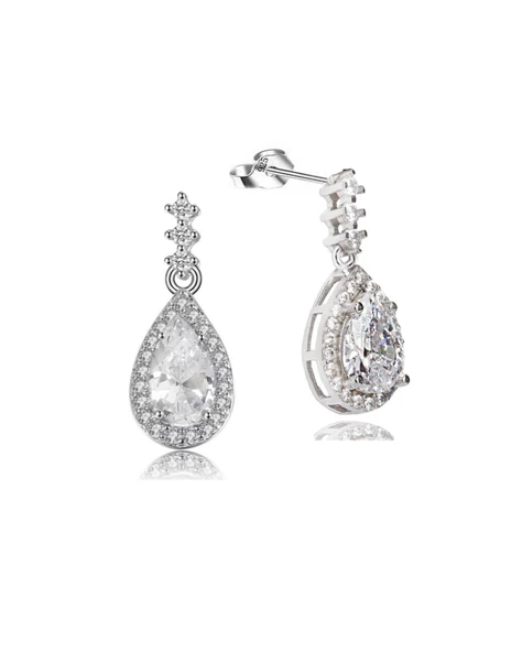 Zirkon Taşı Lusso Damla Diamond Model Kadın Gümüş Küpe ürün görseli