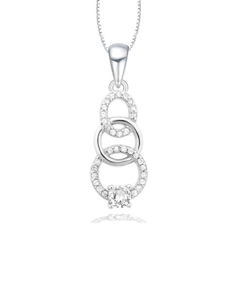 Diamond Serisi Halka Tektaş Aşk Gümüş Kadın Kolye ürün görseli