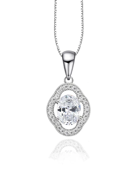 Oval Tektaş Special Lusso Kadın Gümüş Kolye ürün görseli