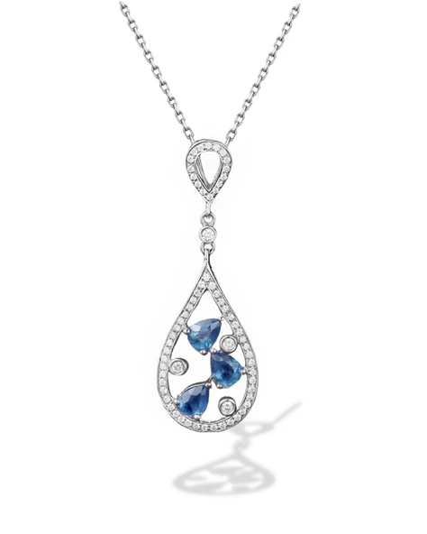 Safir Işıltısı Histryum Kadın Gümüş Kolye ürün görseli