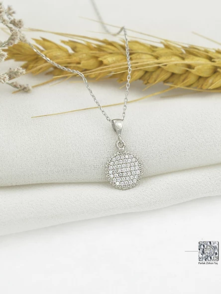 Timeless Series Zirkon Taşlı Gümüş Parıltılı Küre Kolyesi - 3