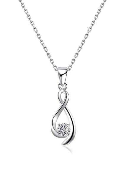 Gümüş Zirkon Taşlı Sonsuzluk Kadın Kolyesi ürün görseli