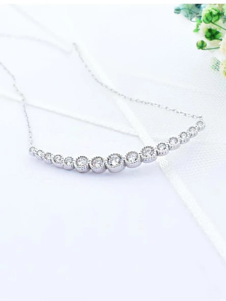 925 Ayar Gümüş Zirkon Taşlı Suyolu Kadın Gümüş Kolye - Resim 2