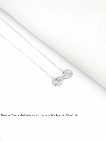 Timeless Series Zirkon Taşlı Gümüş Ebedi Döngü Kolyesi - 3