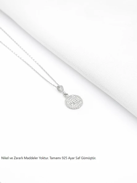 Timeless Series Zirkon Taşlı Gümüş Parıltılı Küre Kolyesi - 2