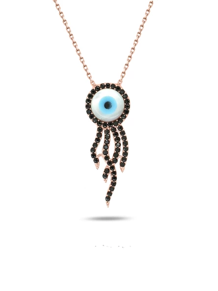 Gözlü Sedef Taşlı Denizanası Kadın Gümüş Kolye ürün görseli