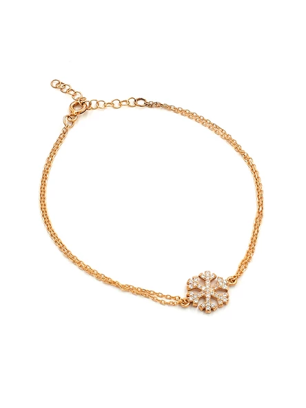 Kar Tanesi Rose Renk Kadın Gümüş Bileklik ürün görseli