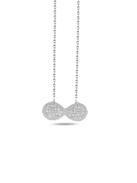 Timeless Series Zirkon Taşlı Gümüş Ebedi Döngü Kolyesi