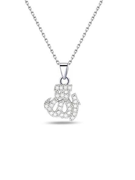 925 Ayar Gümüş Allah Yazılı Model Kadın Kolye ürün görseli