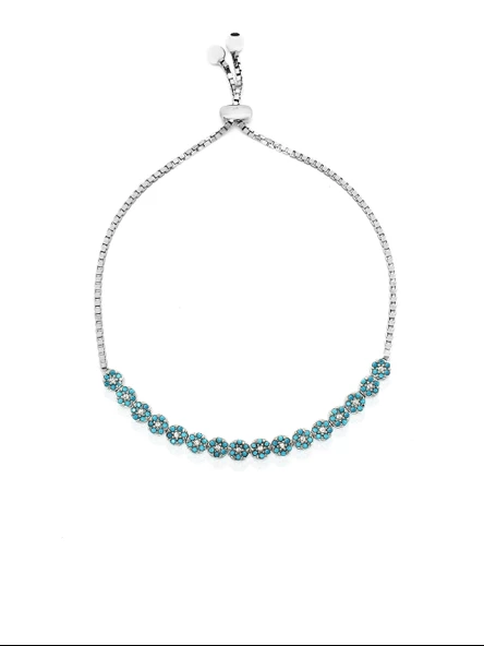 925 Ayar Gümüş Firuze Taşlı Suyolu Asansör Kilitli Kadın Bileklik ürün görseli