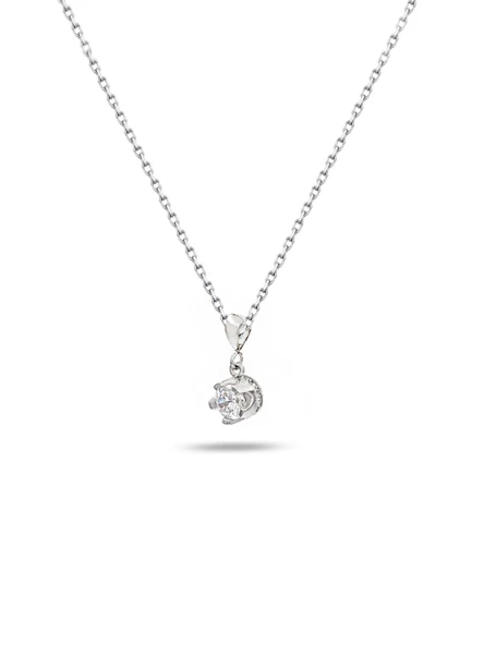 Gümüş Kolye Zirkon Taşı Taç Model Kadın Gümüş Kolye ürün görseli