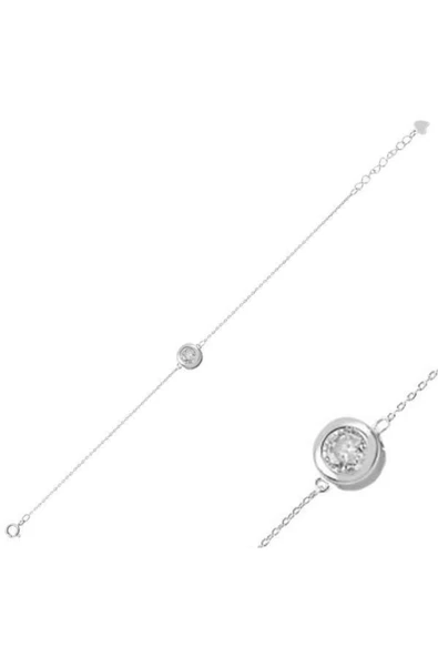 5mm Zirkon Tektaş Kadın Gümüş Bileklik ürün görseli