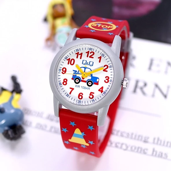 Q&Q VR99J020Y Yıldızlı Rakamlı Otomobil Desenli Su Geçirmez Erkek Çocuk Kol Saati - 2