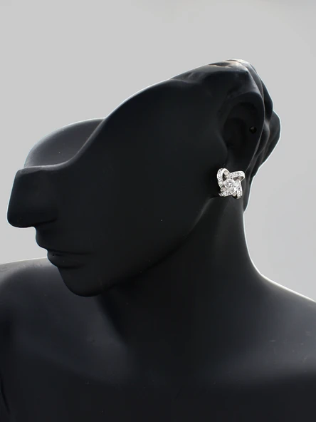 925 Ayar Tektaş Şans Gümüş Küpe - Resim 3