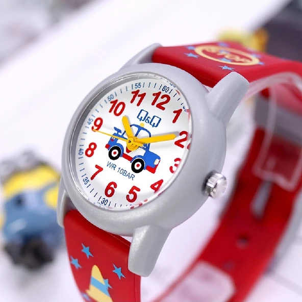 Q&Q VR99J020Y Yıldızlı Rakamlı Otomobil Desenli Su Geçirmez Erkek Çocuk Kol Saati - 7