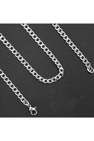 Gemici Model Erkek Çelik Zincir Kolye Paslanmaz Çelik 5 mm 65 cm - 3