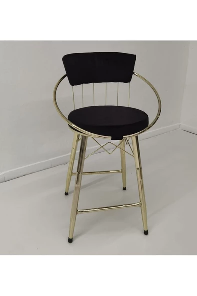 By Orhan Güzel Bar Sandalyesi , Ada Mutfak Sandalyesi , Bar Taburesi , Yüksek GOLD SİYAH - Resim 5