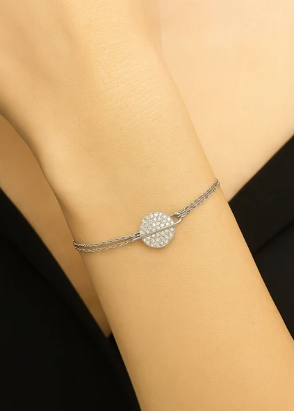 Gezegen Model Kadın Gümüş Bileklik - Resim 2