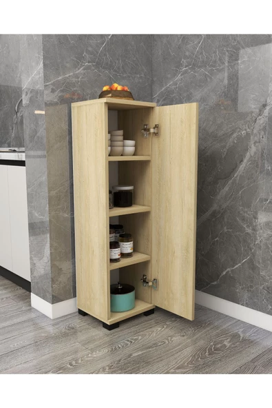 IRMAK DÜNYASI Çok Amaçlı Tek Kapaklı Mini Dolap Erzak Dolabı Banyo Dolabı - 3