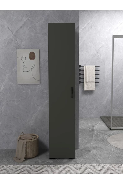 IRMAK DÜNYASI Irmak Mobilya Tek Kapaklı 5 Raflı Çok Amaçlı Banyo Mutfak Kiler Dolabı Tek Kapılı Dolap - 3