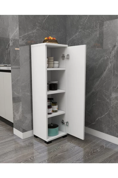 IRMAK DÜNYASI Çok Amaçlı Tek Kapaklı Mini Dolap Erzak Dolabı Banyo Dolabı - 3