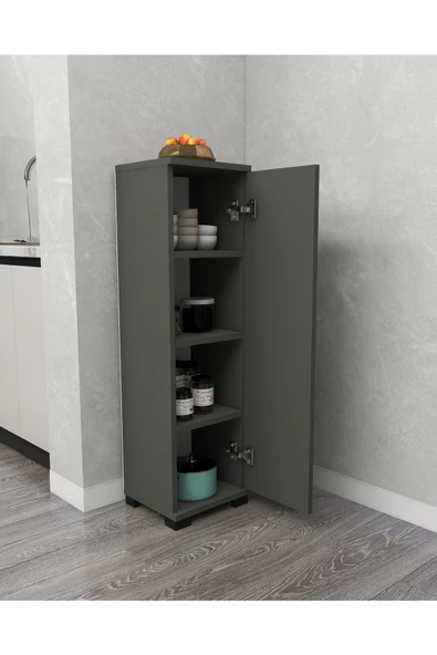 IRMAK DÜNYASI Çok Amaçlı Tek Kapaklı Mini Dolap Erzak Dolabı Banyo Dolabı - 3