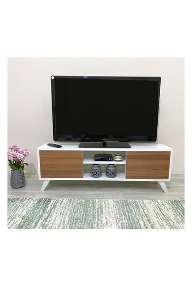 IRMAK MOBİLYA Irmak Tv Sehpası & Tv Ünitesi Ceviz Kapaklı Mini Televizyon Sehpası
