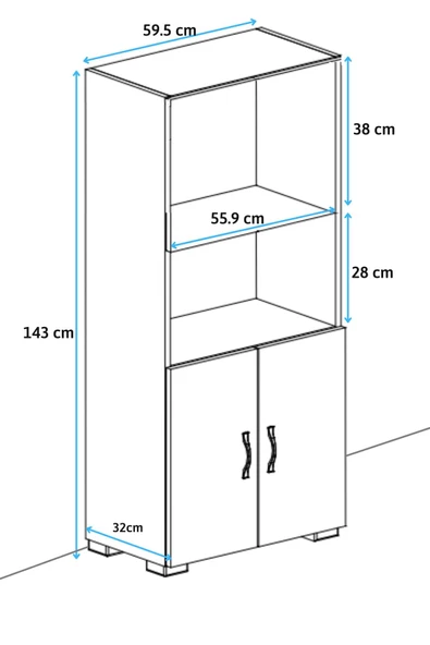 IRMAK MOBİLYA 2 Kapak 2 Raflı Dolap Çok Amaçlı Dolap - 3