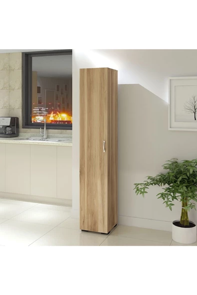 IRMAK DÜNYASI Irmak Mobilya Tek Kapaklı 5 Raflı Safir Renkli Çok Amaçlı Banyo Mutfak Kiler Dolabı Tek Kapılı Dolap - 3