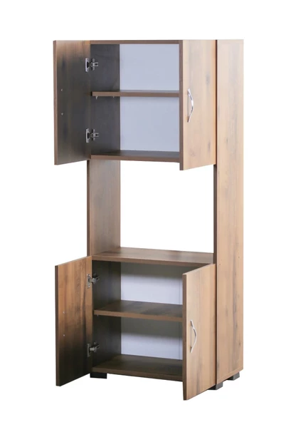IRMAK DÜNYASI 4 Kapaklı Orta Bölmeli 4 Kapılı Çok Amaçlı Mikrodalga Fırın Dolabı, Mini Fırın Mutfak Dolabı - 5